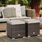 2 Pieces Patio Storage Ottoman with Removable and Washable Cushions